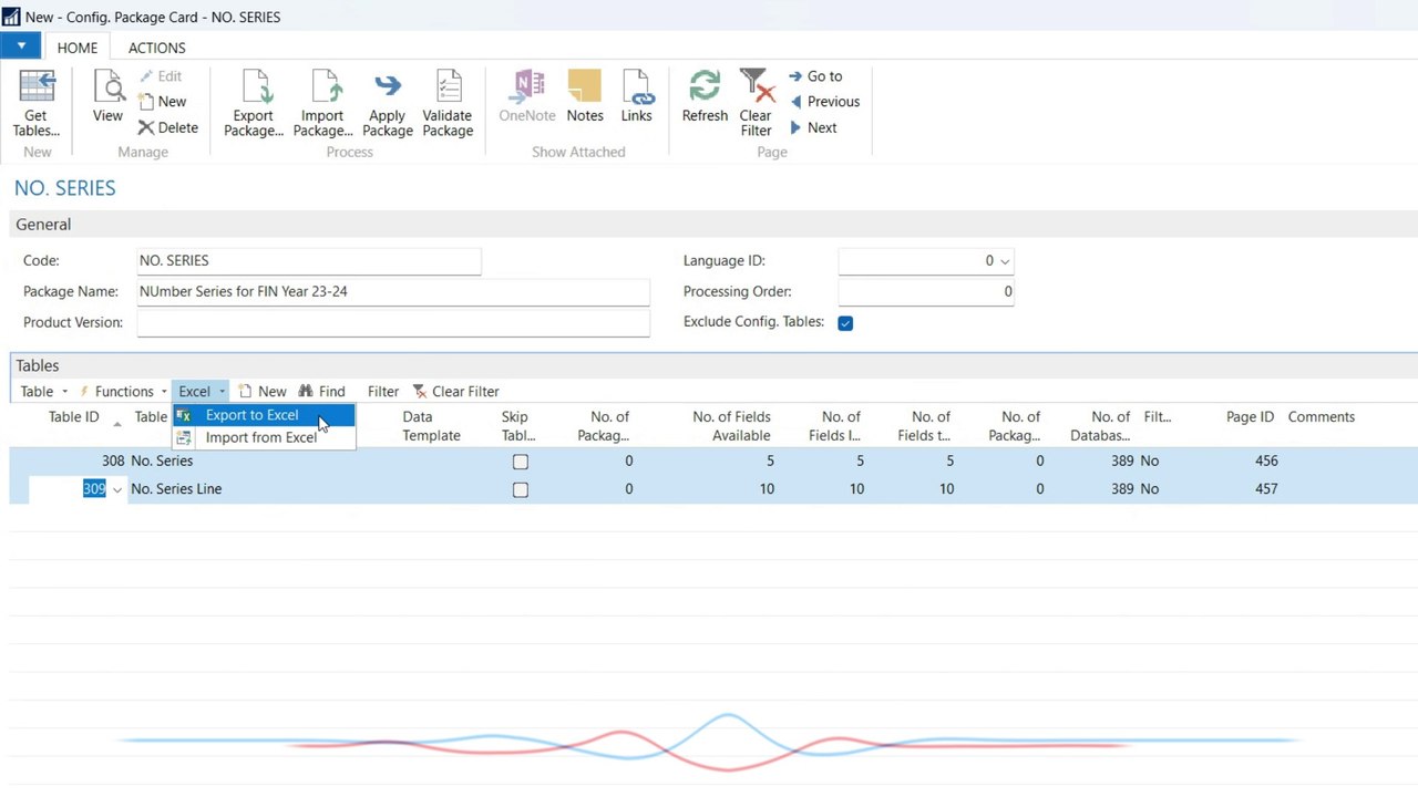 Export to Excel, and Import from Excel-Navision | Tool: Configuration Package