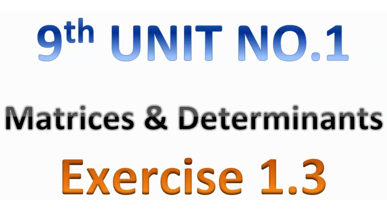 9th Grade Mathematics: Types of Matrices - Unit 1, Exercise 1.3, Question 3 Part B
