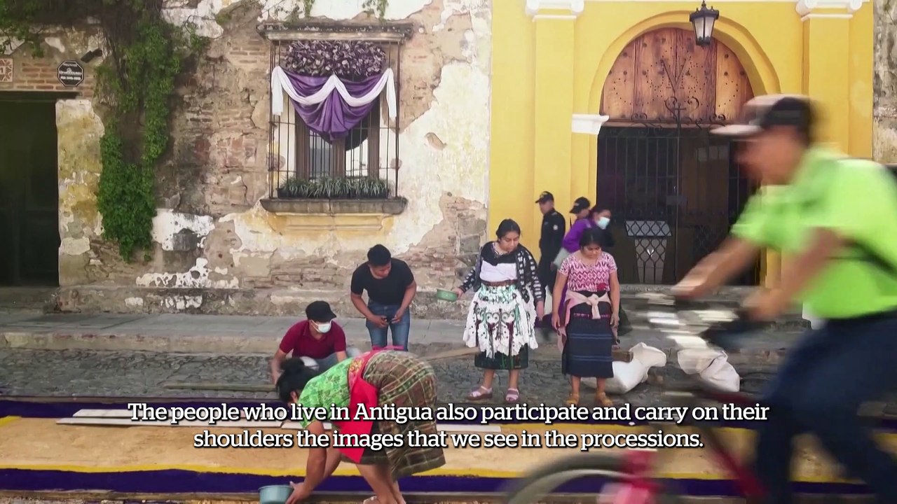 Guatemalans celebrate Easter with processions and re-enactments of the passion of Christ