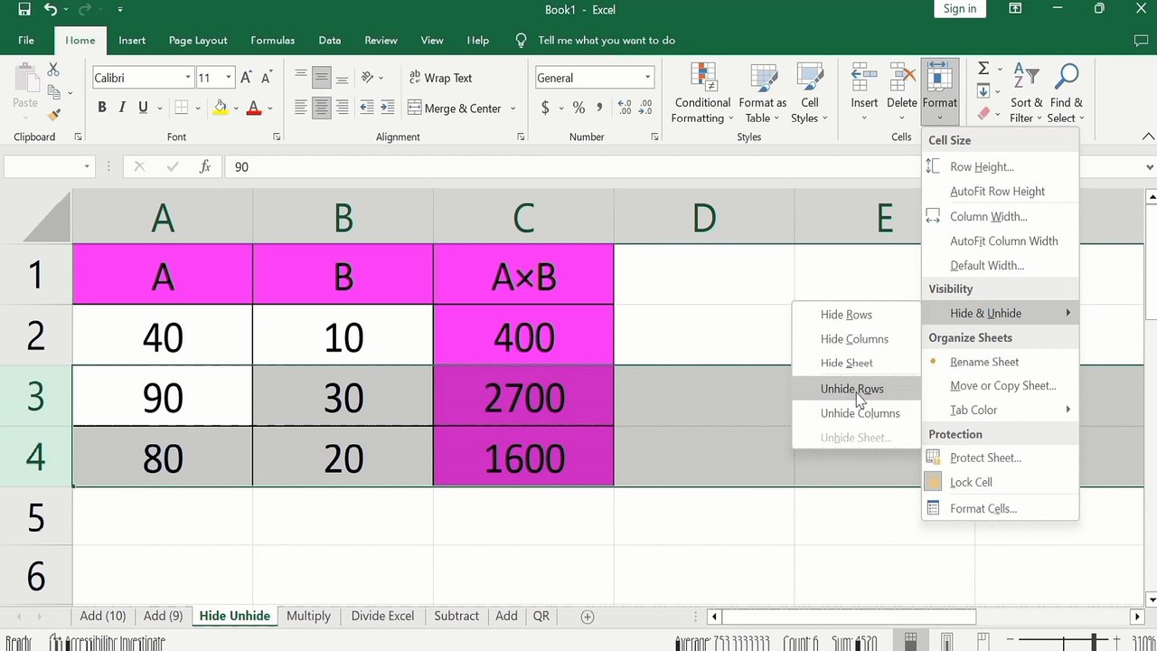 How to Hide and Unhide Rows in Excel