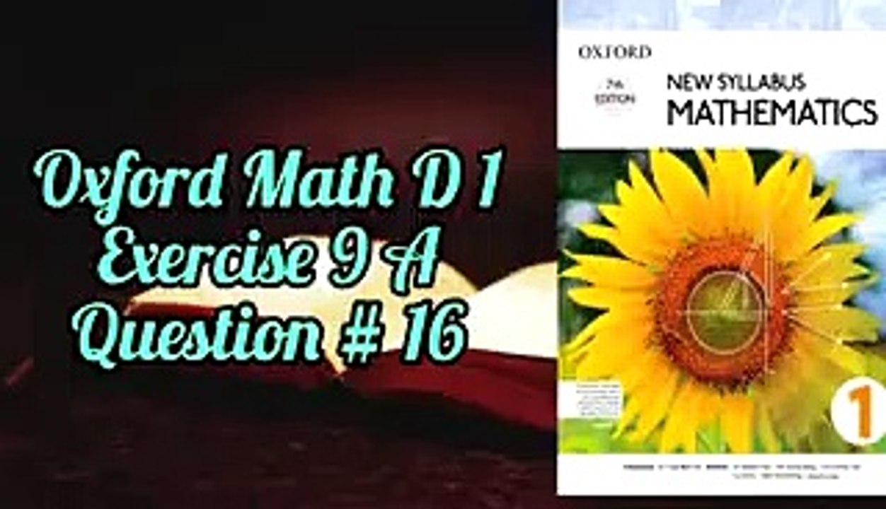 Mathematics book (D1)| 7th addition|Exercise 9 A|Q# 8|Mathematics at Home| In urdu