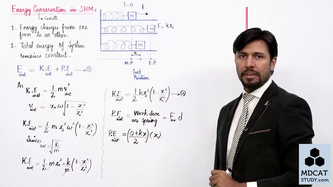 (9) ENERGY CONSERVATION IN SHM| Lecture No.9 Chapter 7 Physics Class 11 by PGC | PGC LECTURES | STUDY ROOM OFFICIAL