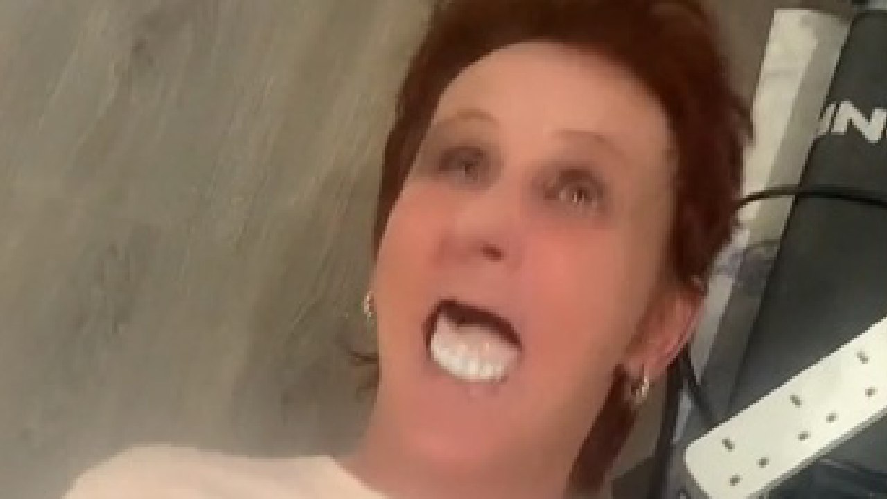 Hilarious moment woman's dentures fall out when using vibrating exercise machine