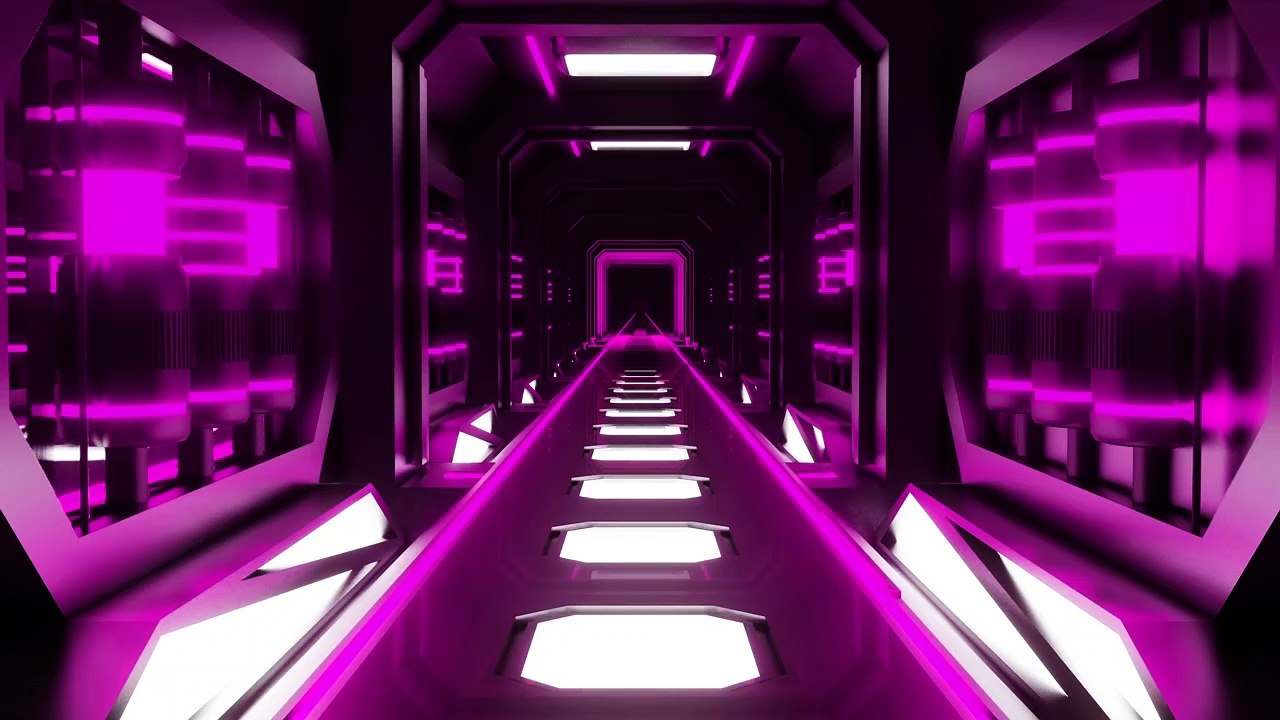 Seamless Purple Neon Sci-Fi Corridor