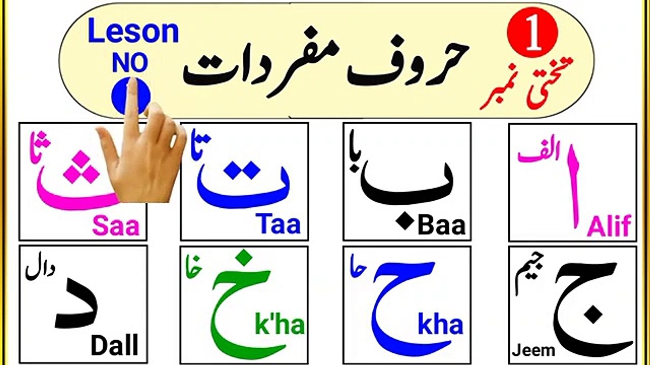 Alif Baa Taa _ Qaida Norania Lesson No 1 _ Arabic Alphabet _ Norani Qaida With Tajweed