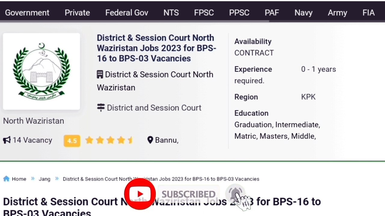 District And Session Court Jobs 2023 | District And Session Court Jobs Waziris