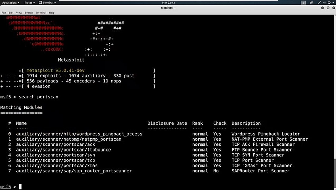 Security Academy Practical Ethical Hacking - Scanning with Metasploit