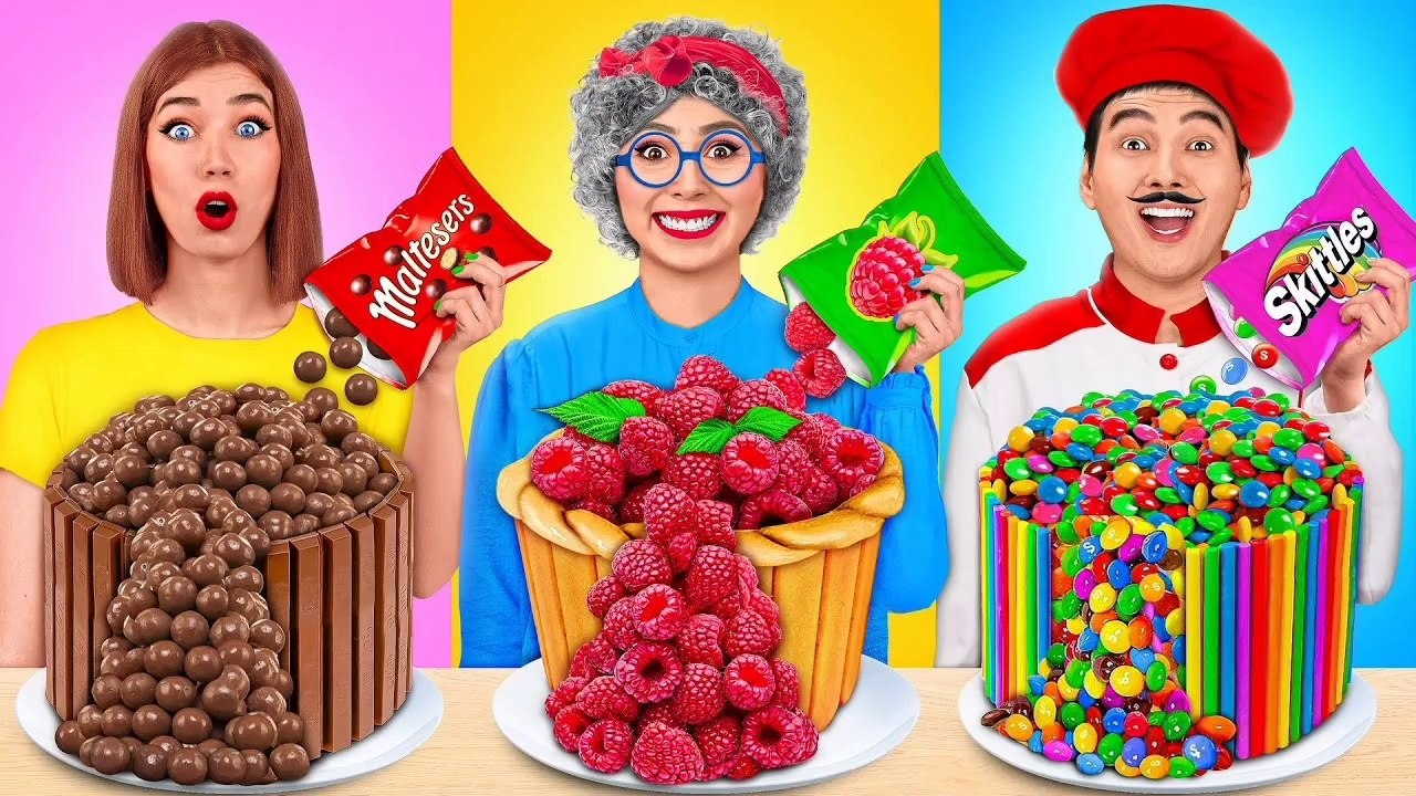 Me Vs Grandma Cooking Challenge | Cake Challenge