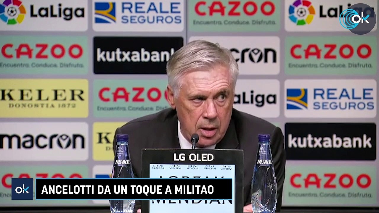 Ancelotti da un toque a Militao