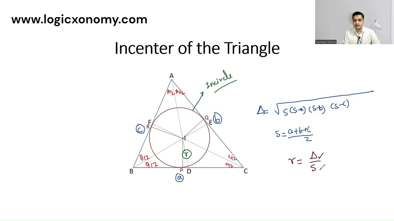 What are the Incenter, Inradius, and Incircle of a Triangle? | Geometry Explained
