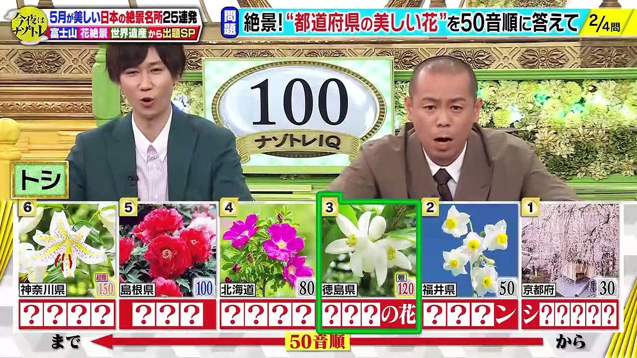 今夜はナゾトレ【５月が美しい日本の絶景名所２５連発ＳＰスノーマン阿部覚醒！】