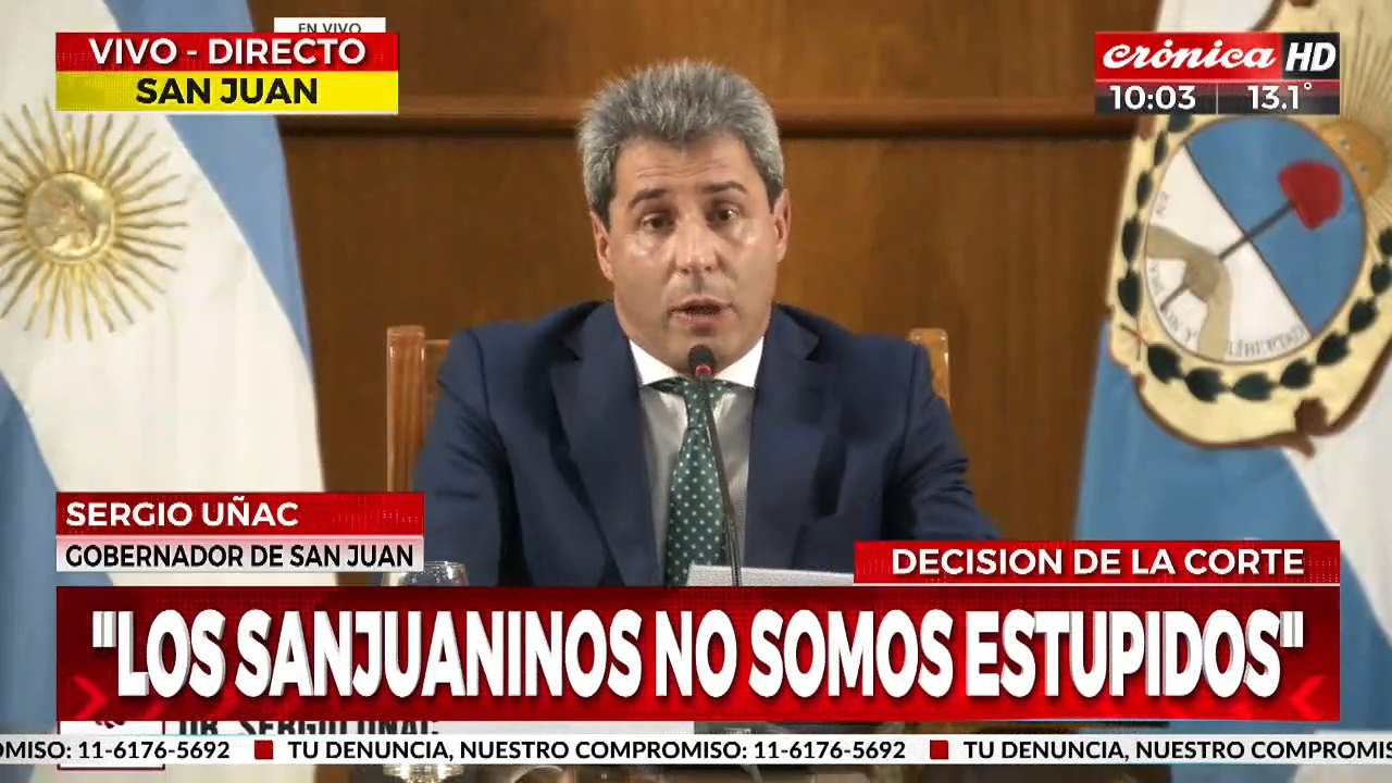 Sergio Uñac: "Los sanjuaninos no somos estúpidos"