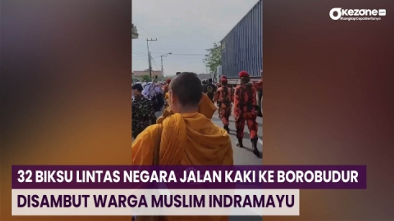32 Biksu Lintas Negara Jalan Kaki ke Borobudur, Disambut Warga Muslim Indramayu