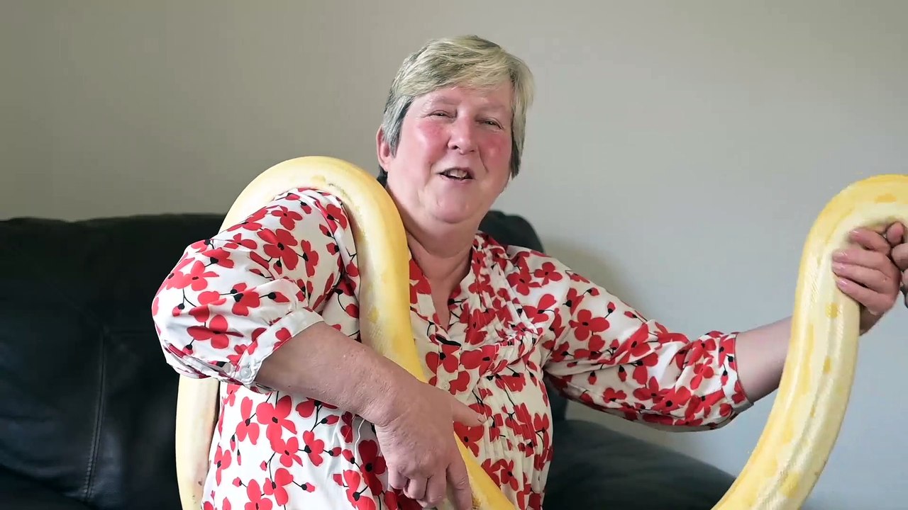 Widow adopts 9ft python to overcome snake phobia