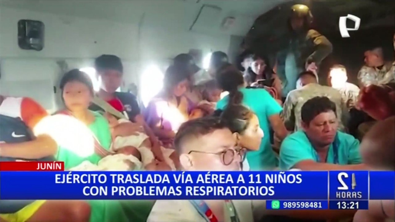 Junín: Ejército traslada a hospital a niños con problemas respiratorios