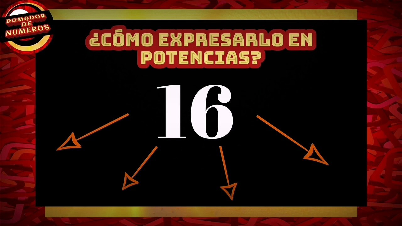 EXPRESANDO el número 16 en potencias. EXPRESSING the number 16 in powers.