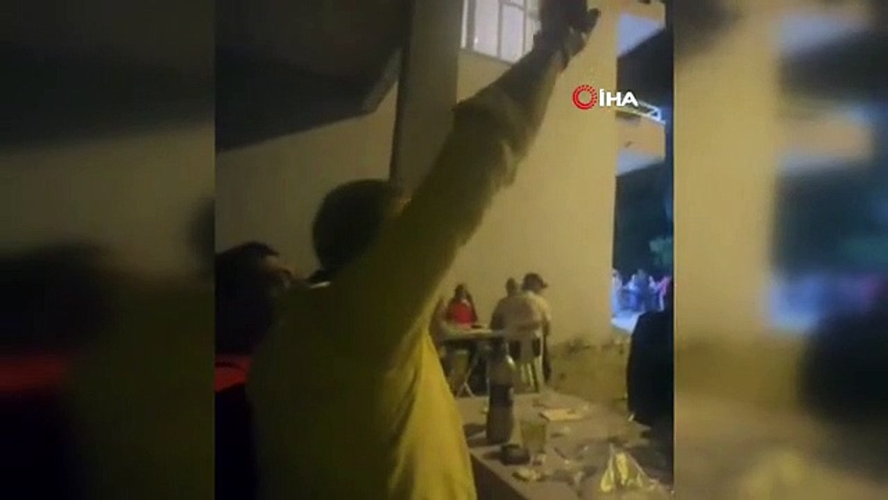 Asker eğlencesinde silahla ateş edip davetlilere korku dolu anlar yaşattı