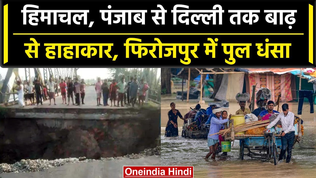 Delhi Flood Alert: बाढ़ का कहर. Firozpur में पुल धंसा, 15 गांवों का संपर्क टूटा | वनइंडिया हिंदी