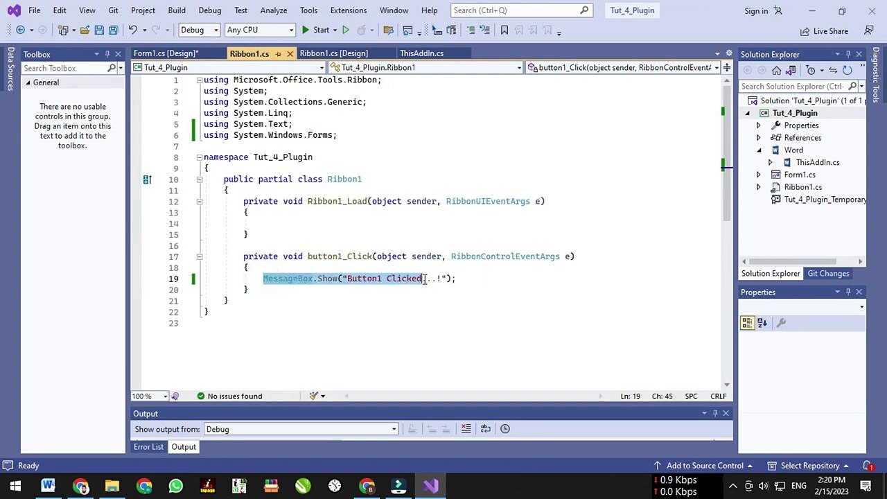 VSTO Tutorial # 4 | Create Word file in VSTO Project using C# | BlueFrost Tech