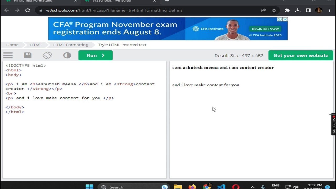 HTML5 and CSS3 tutorial in Hindi - HTML formatting tags in Hindi
