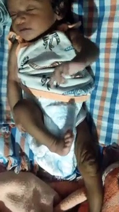 Cutebaby getting hiccups