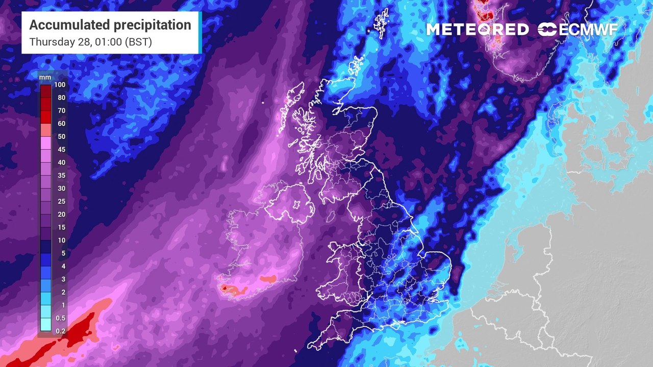 UK accumulated rainfall
