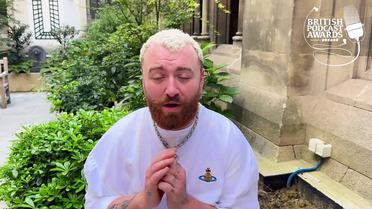 Sam Smith accepts Podcast of the Year award for A Positive Life: HIV from Terrence Higgins to Today series