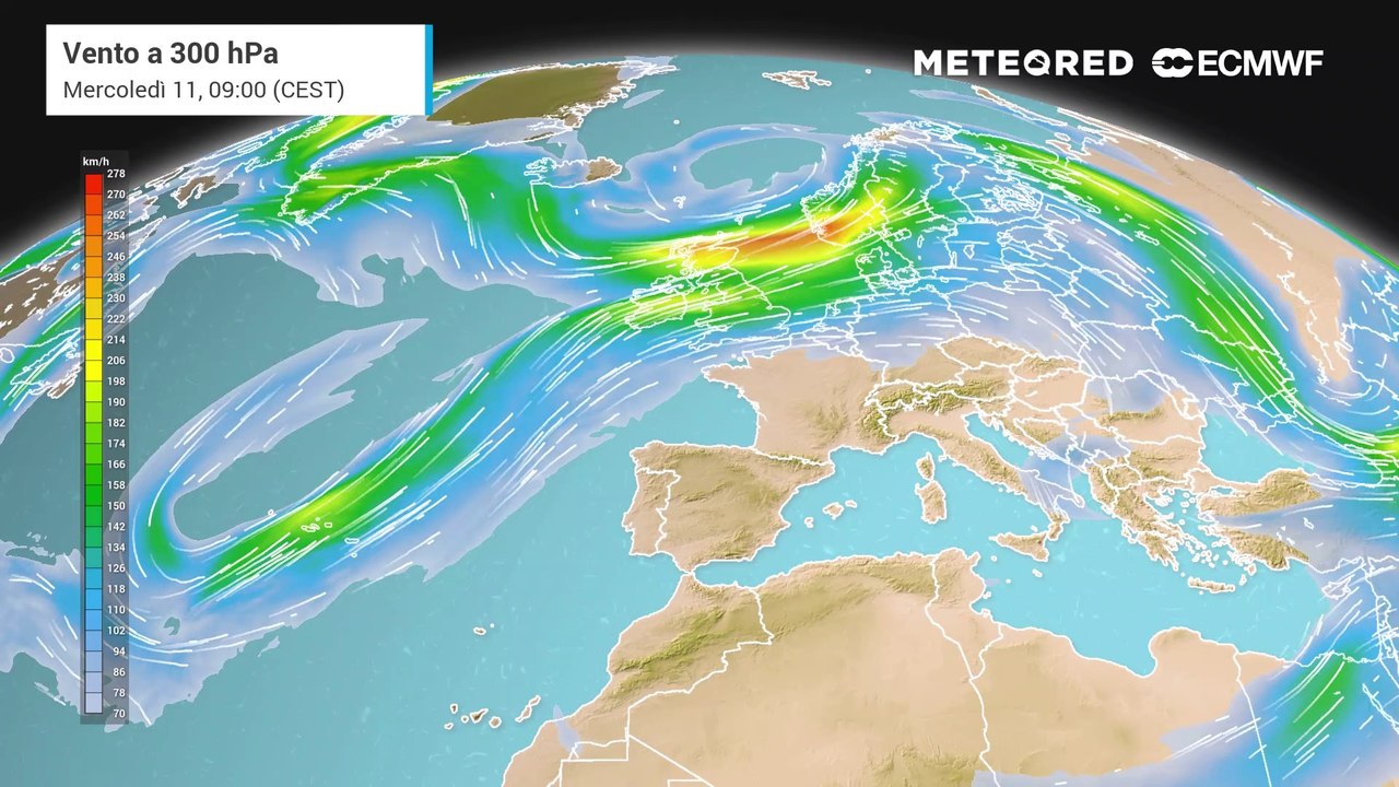 I venti legati alla corrente a getto