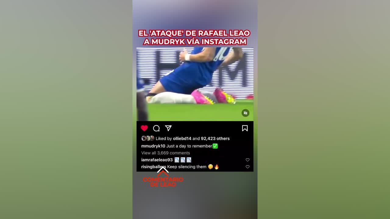 El 'recado' de Rafael Leao a Mykhailo Mudryk