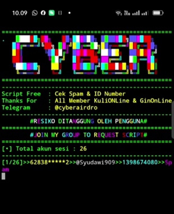 Script Cek Spam & ID Telegram