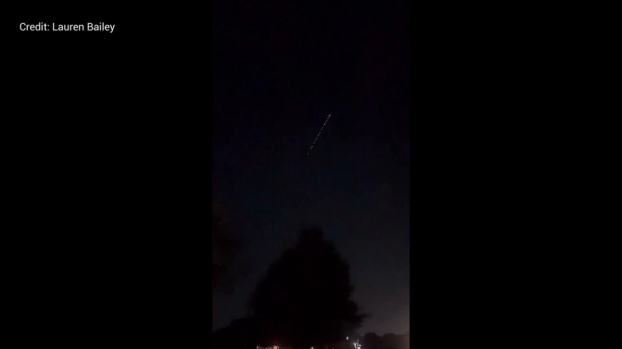 Starlink satellites over Folkestone