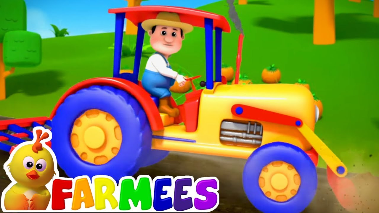 Tractor Wheels go Round and Round | Nursery Rhymes & Baby Songs - Farmees