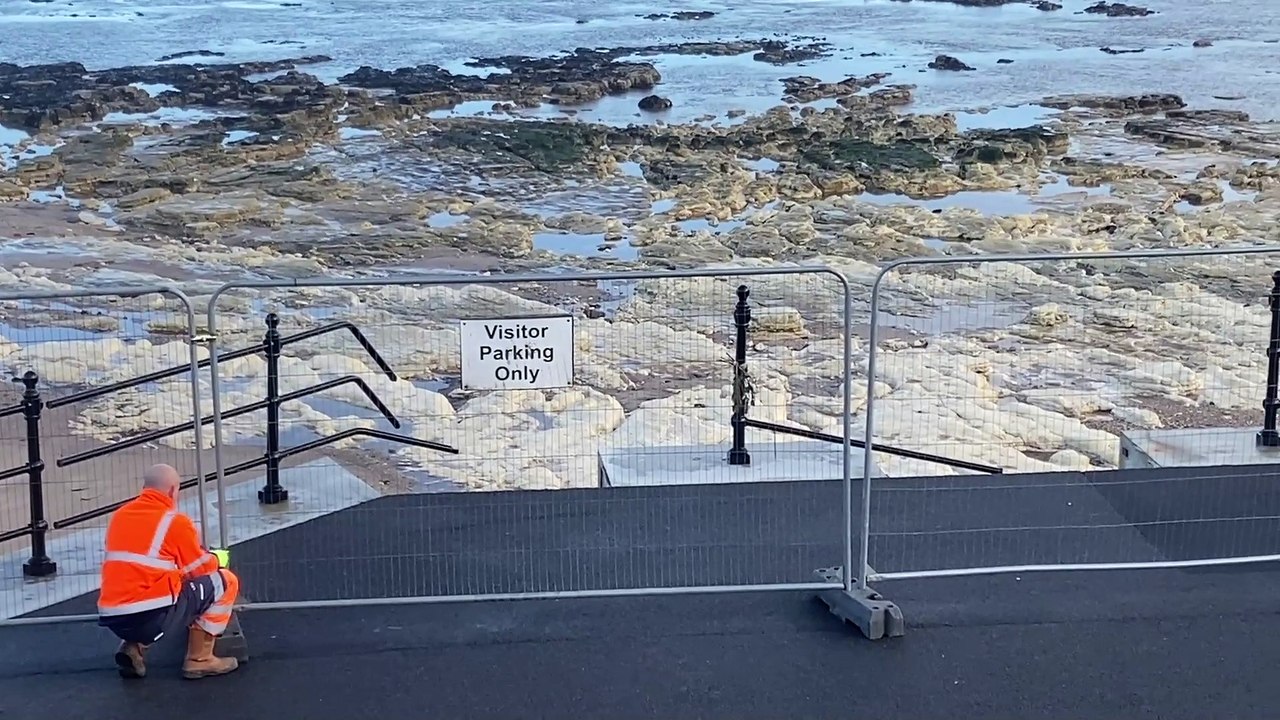 Hartlepool Headland Sea Defences Damaged