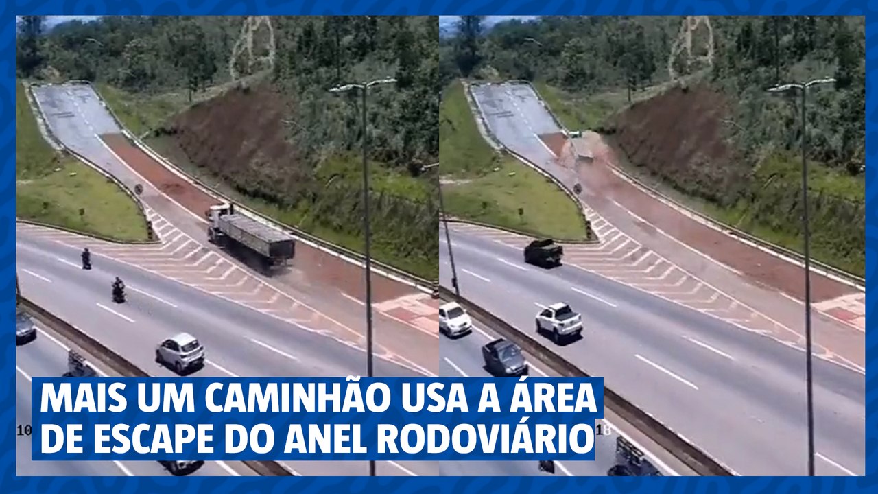 MAIS UM CAMINHÃO USA A ÁREA DE ESCAPE DO ANEL RODOVIÁRIO