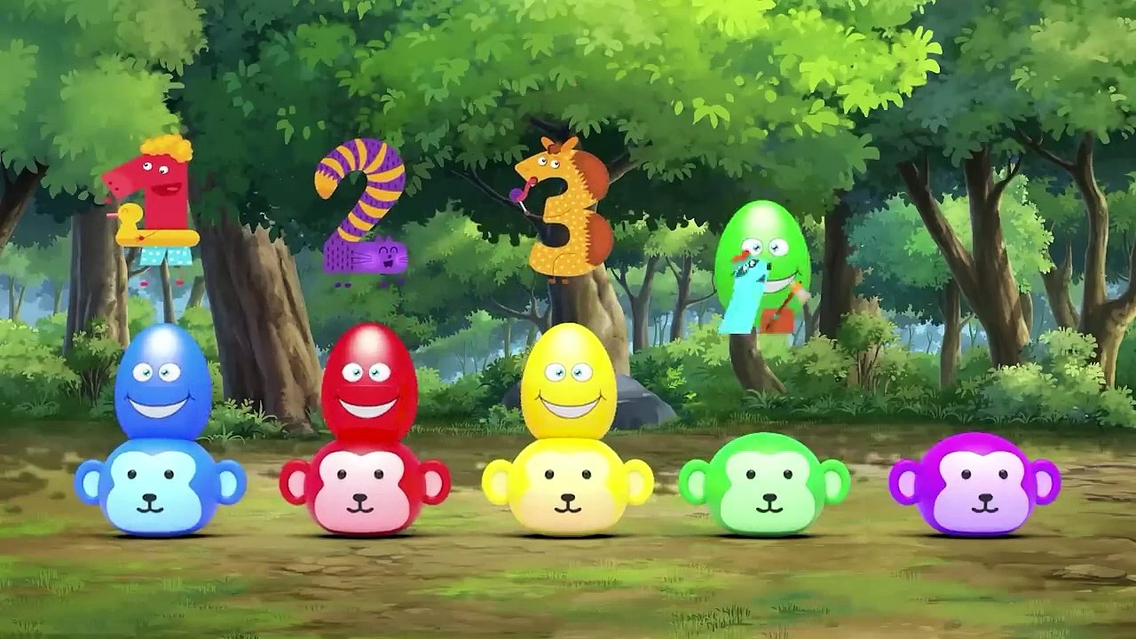 Surprise egg Five Little Monkeys Jumping On The Bed + more Nursery Rhymes & Kids Songs Kindergarten