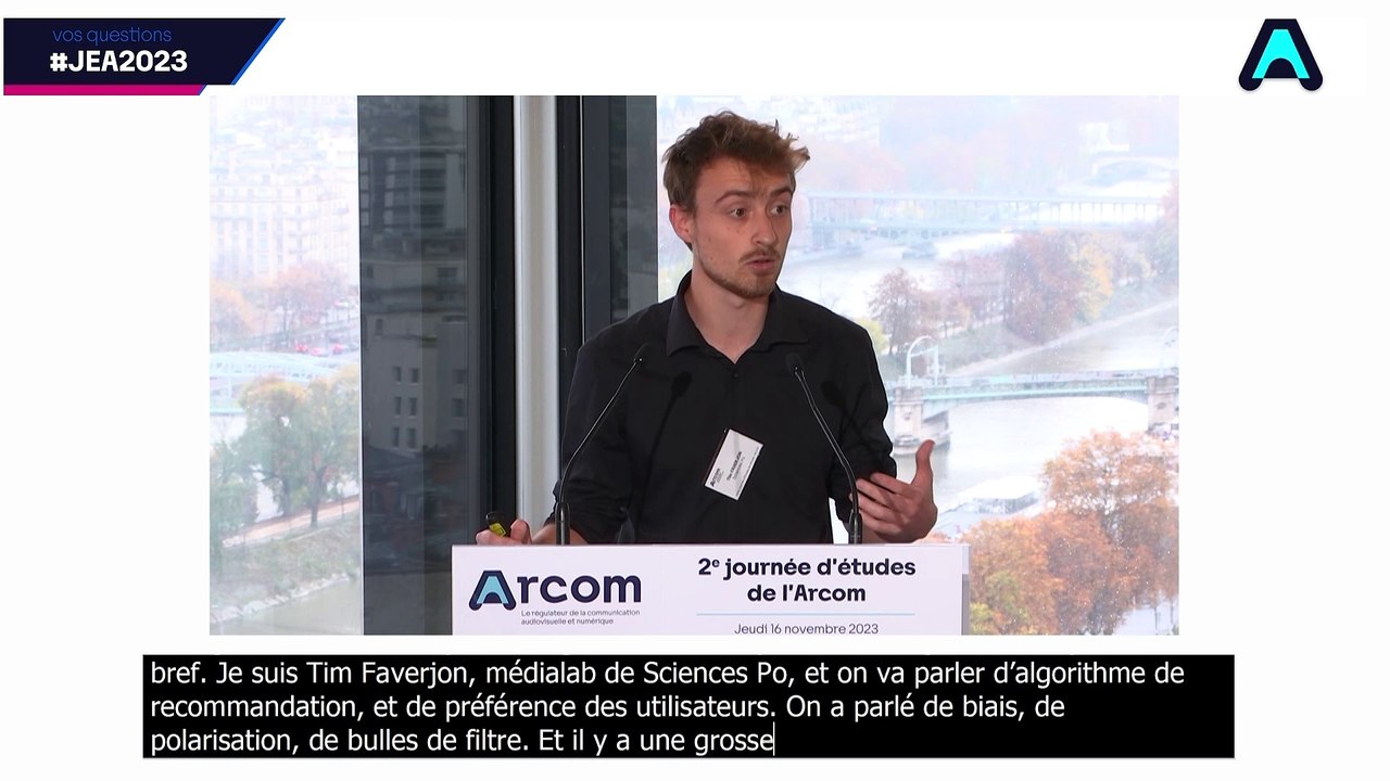 Journée d'études 2023 de l'Arcom : Tim Faverjon