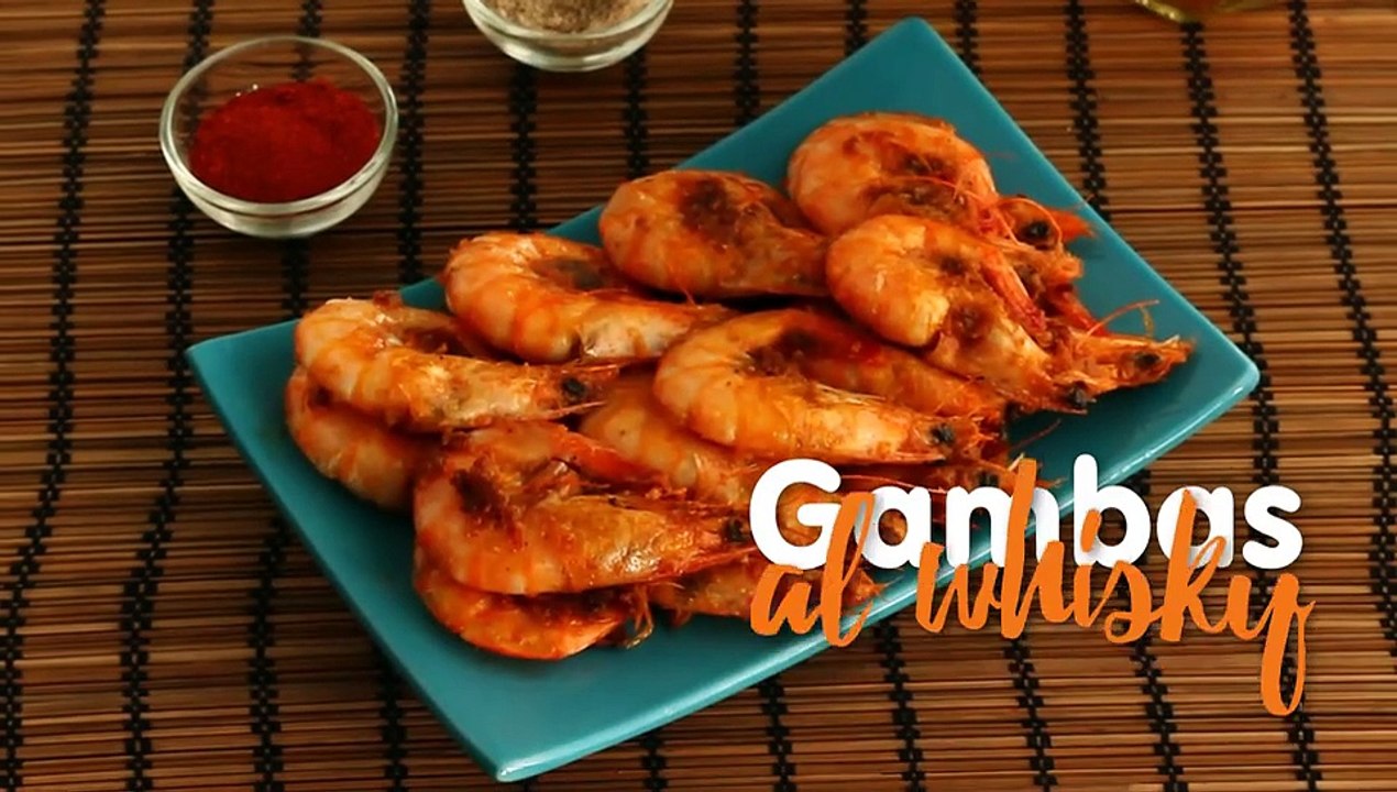 Gambas flambeadas al whisky