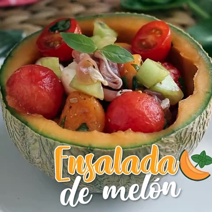 Ensalada de melón sobre melón