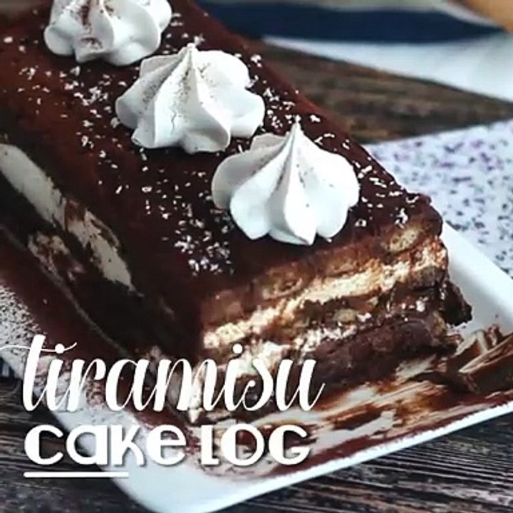 Tiramisu yule log (step by step)