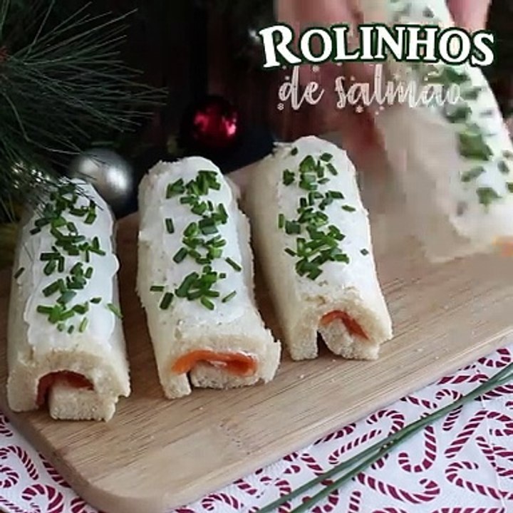Rolinho de salmão (com pão de forma)