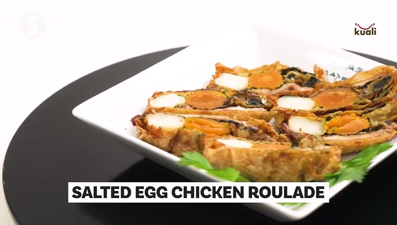Salted Egg Chicken Roulade