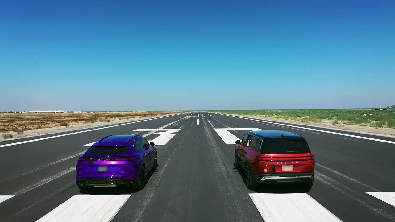 Rivian R1S vs. Lamborghini Urus: Head 2 Head Drag Race
