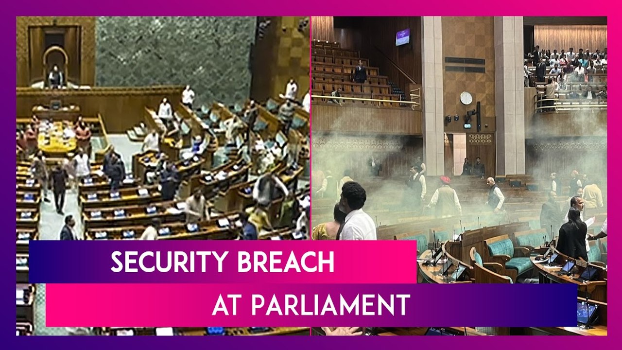 Security Breach At Parliament: Two People Jump From Visitors' Gallery In Lok Sabha, Lit Smoke Sticks