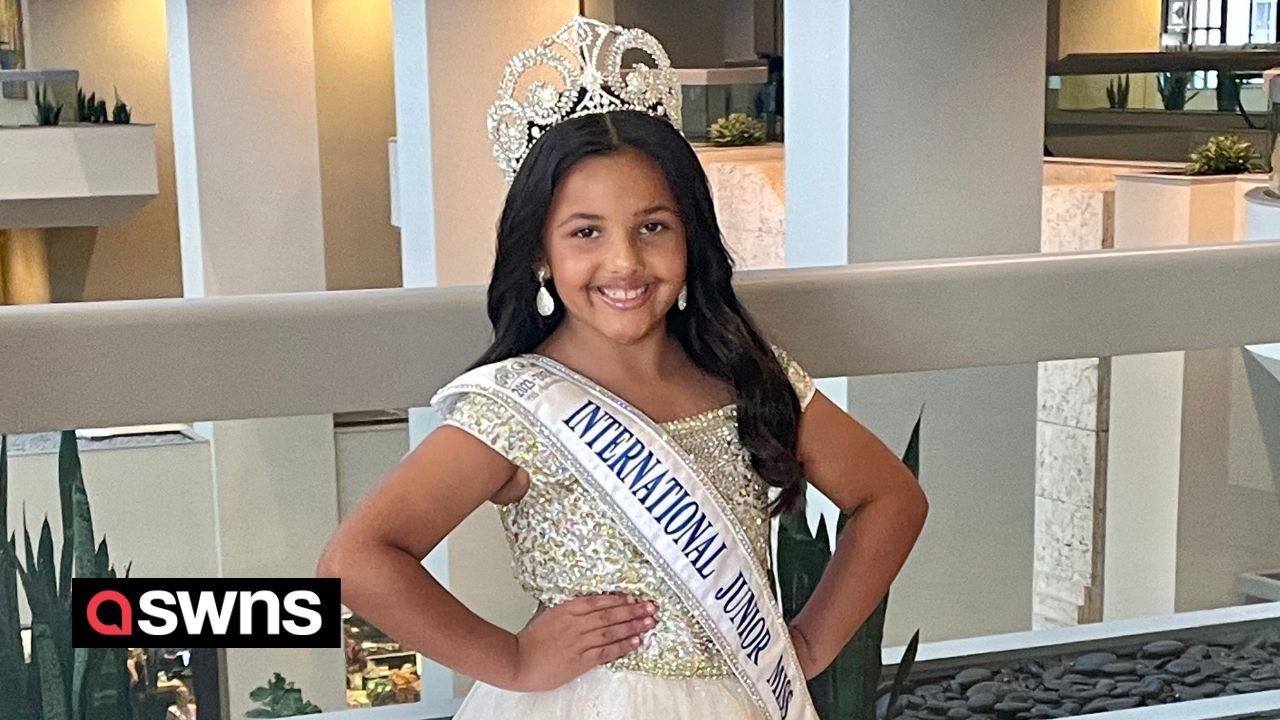 Schoolgirl, seven, crowned youngest ever UK winner of global beauty pageant