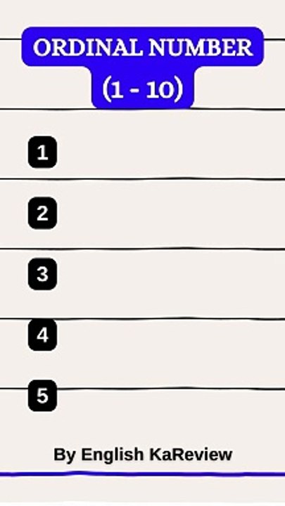 Ordinal Numbers 1-10 (Number in English) #basicenglish #british #studyenglish