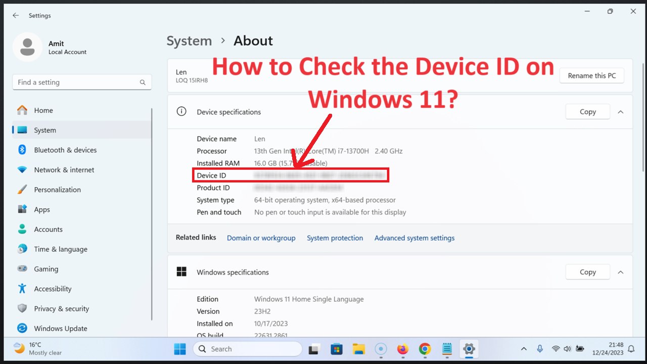 How to Check the Device ID on Windows 11?