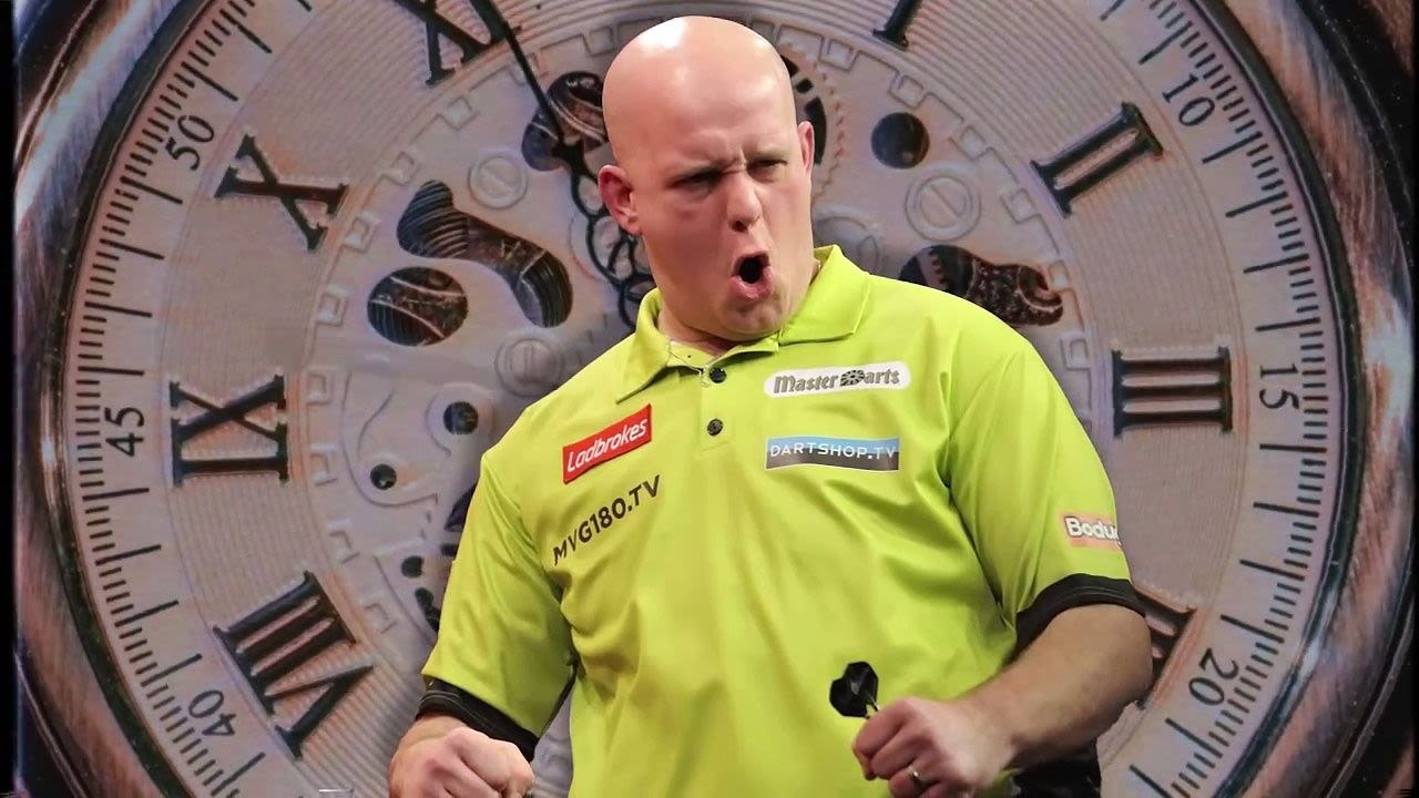 Als ein junger van Gerwen 17 perfekte Darts in Serie warf