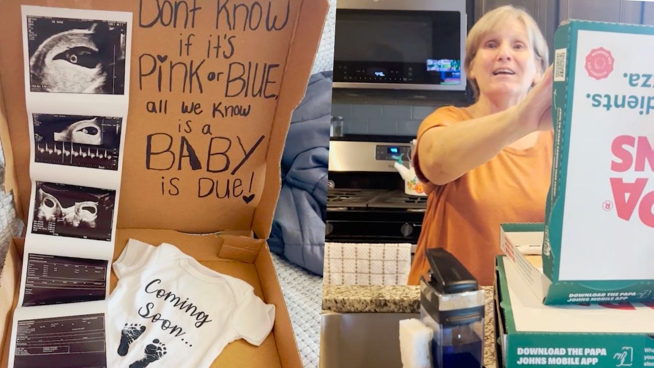 Couple Surprise Parents With Rainbow Baby Reveal Inside Pizza Box | Happily TV