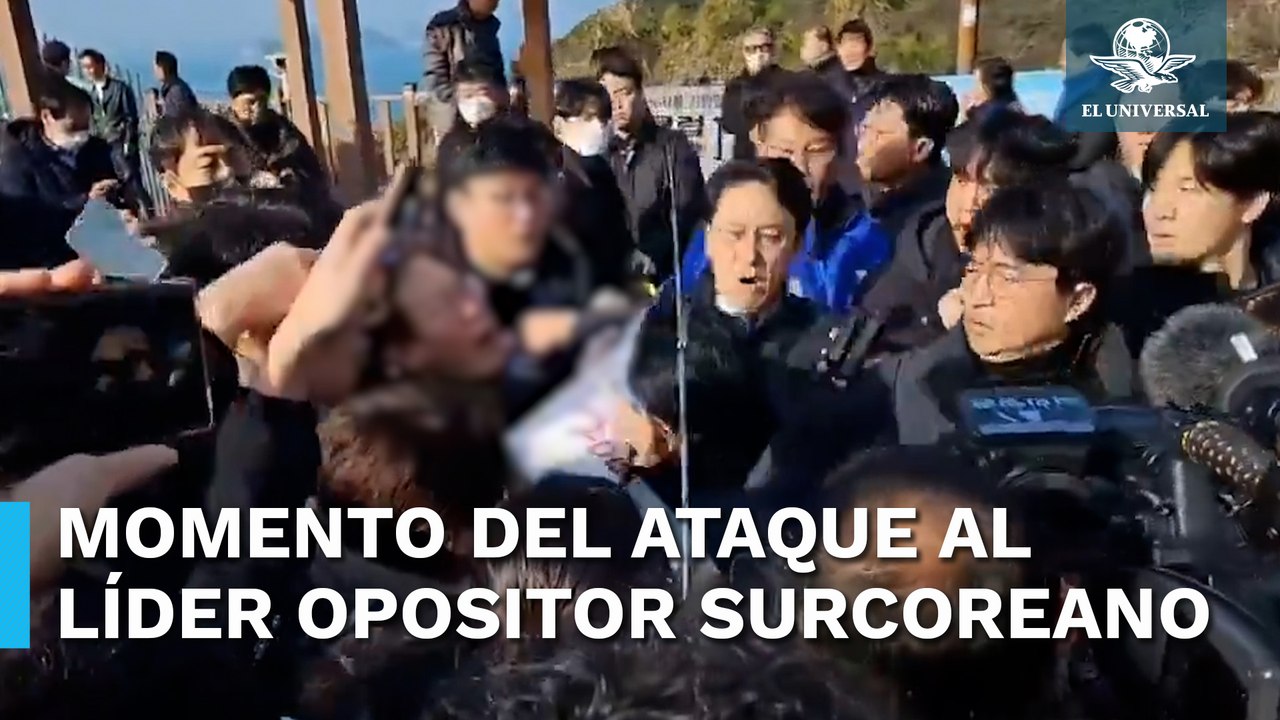 Apuñalan al líder opositor, Lee Jae-myung durante una visita a Busan, Corea del Sur