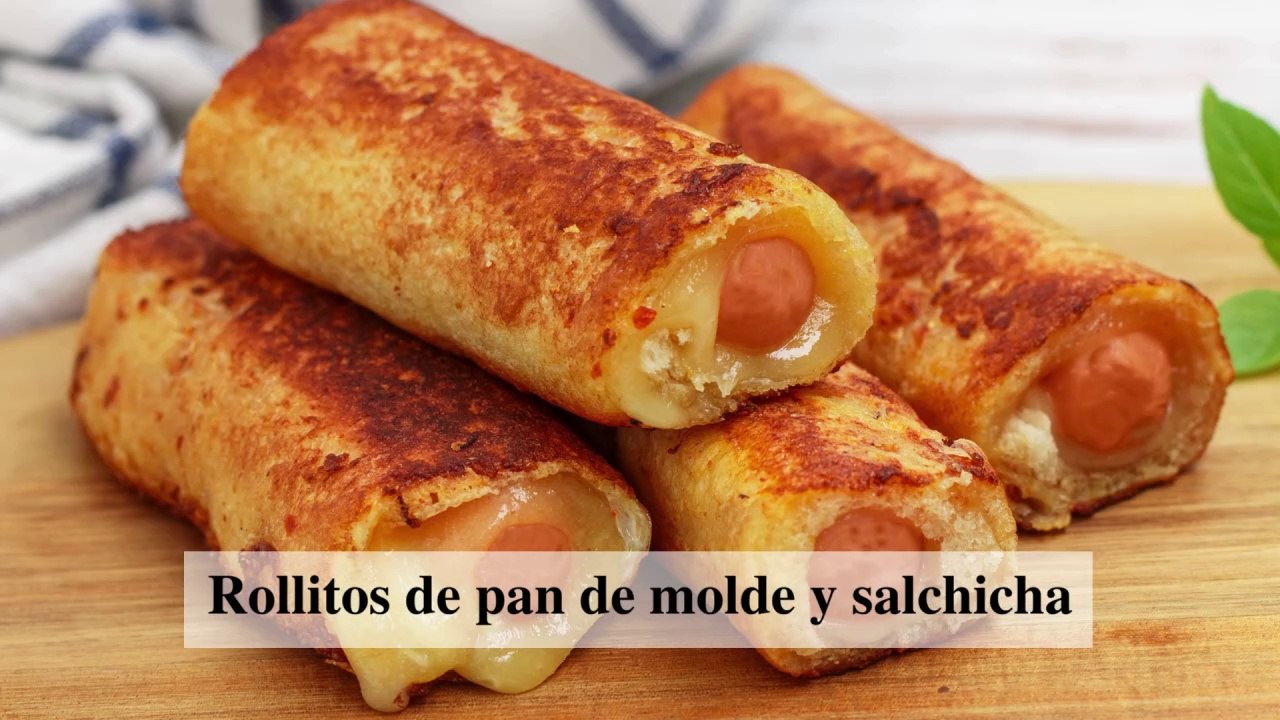 Rollitos de pan de molde y salchicha